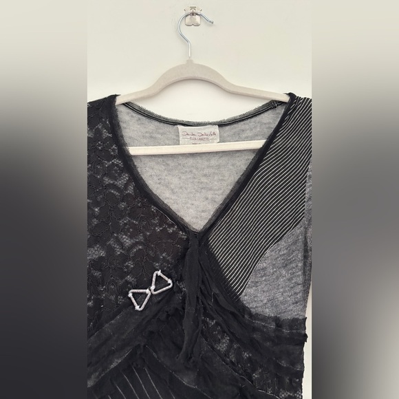 Elisa Cavaletti Size Small Mini Dress Black Gray Artsy Metal Whimsigoth Festival - Picture 5 of 11